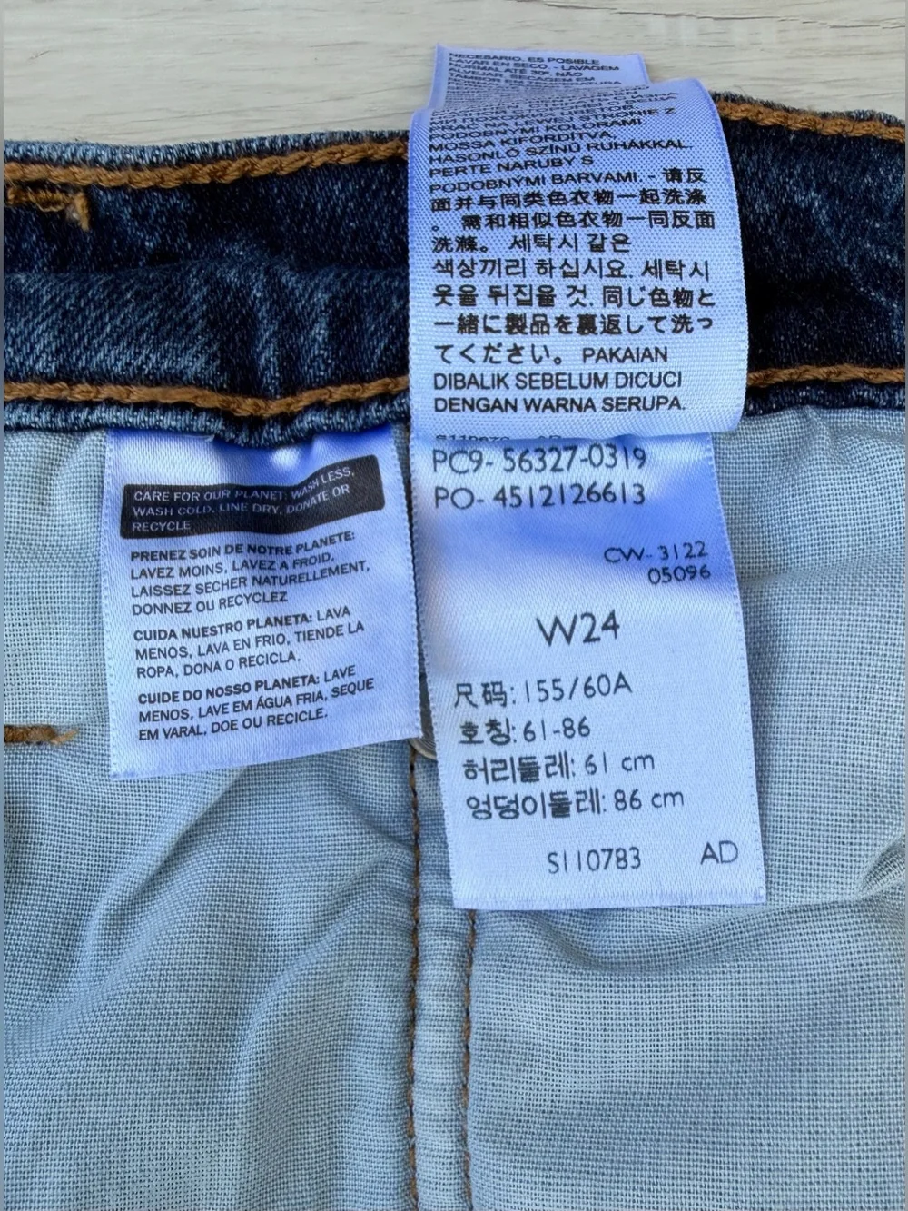 Levi's 501 Button Fly High Rise Dark Blue Indigo Distressed Denim Cutoff Shorts - Picture 11 of 11